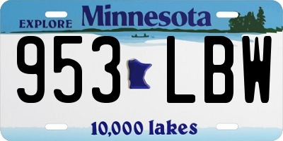 MN license plate 953LBW