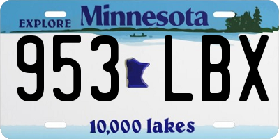MN license plate 953LBX