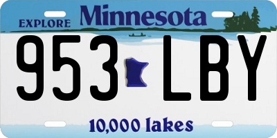 MN license plate 953LBY
