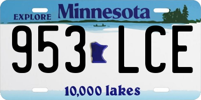 MN license plate 953LCE