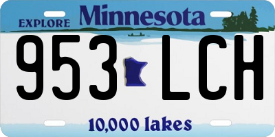 MN license plate 953LCH