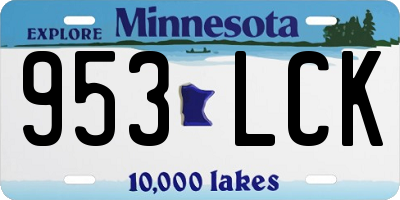 MN license plate 953LCK
