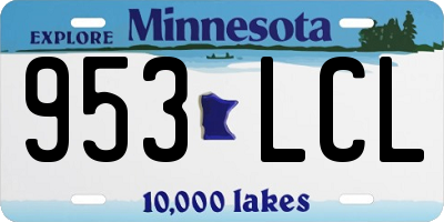 MN license plate 953LCL