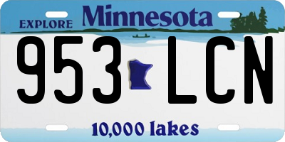 MN license plate 953LCN