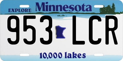 MN license plate 953LCR