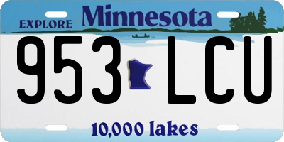 MN license plate 953LCU