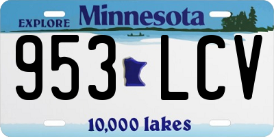 MN license plate 953LCV