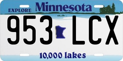 MN license plate 953LCX