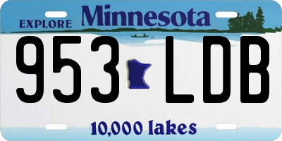MN license plate 953LDB