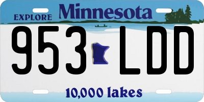 MN license plate 953LDD