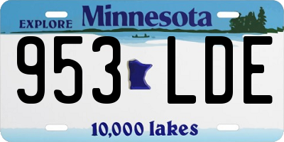MN license plate 953LDE