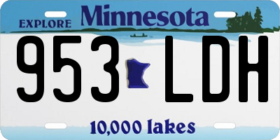 MN license plate 953LDH