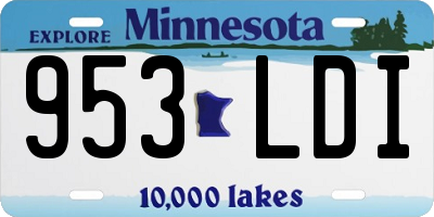 MN license plate 953LDI
