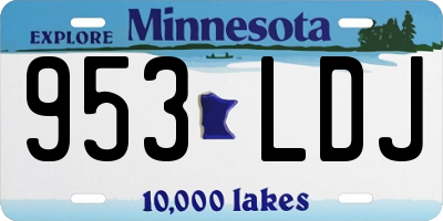 MN license plate 953LDJ