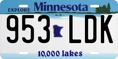 MN license plate 953LDK
