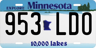 MN license plate 953LDO