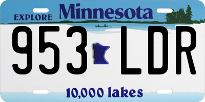 MN license plate 953LDR