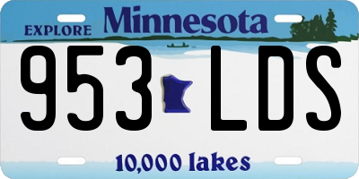 MN license plate 953LDS