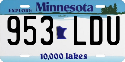 MN license plate 953LDU