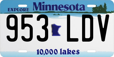 MN license plate 953LDV