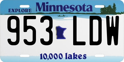 MN license plate 953LDW