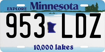 MN license plate 953LDZ