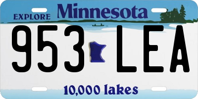 MN license plate 953LEA