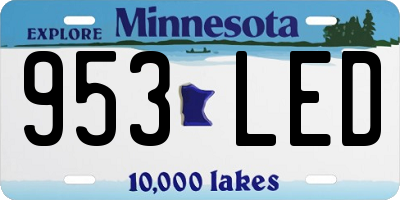 MN license plate 953LED