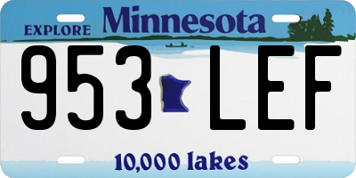 MN license plate 953LEF