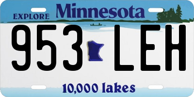 MN license plate 953LEH