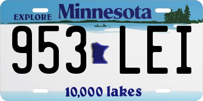MN license plate 953LEI