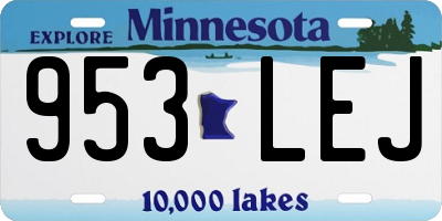 MN license plate 953LEJ