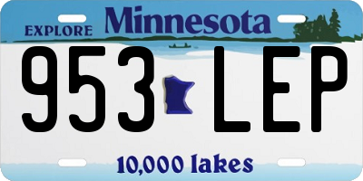 MN license plate 953LEP