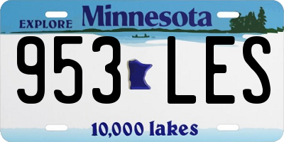 MN license plate 953LES