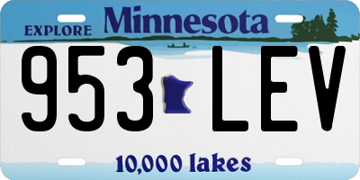 MN license plate 953LEV