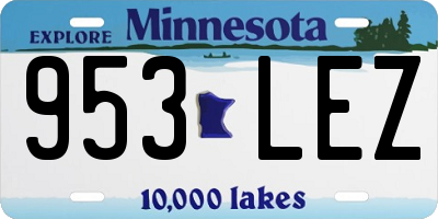 MN license plate 953LEZ