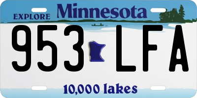 MN license plate 953LFA