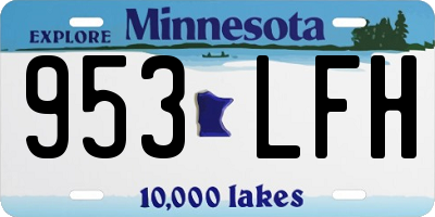 MN license plate 953LFH