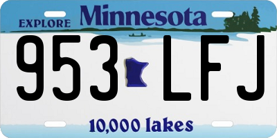 MN license plate 953LFJ
