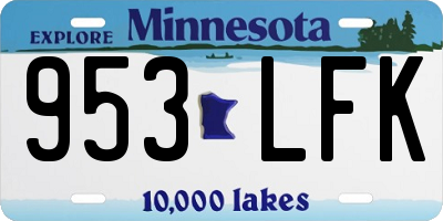 MN license plate 953LFK