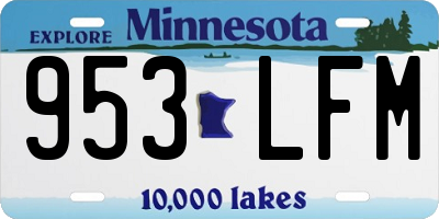 MN license plate 953LFM