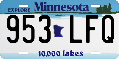 MN license plate 953LFQ