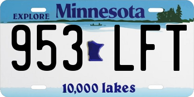 MN license plate 953LFT