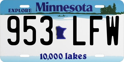 MN license plate 953LFW