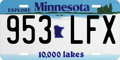 MN license plate 953LFX