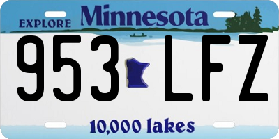 MN license plate 953LFZ