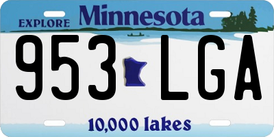MN license plate 953LGA