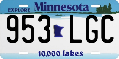 MN license plate 953LGC