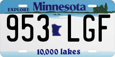 MN license plate 953LGF