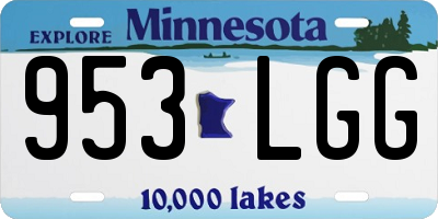 MN license plate 953LGG